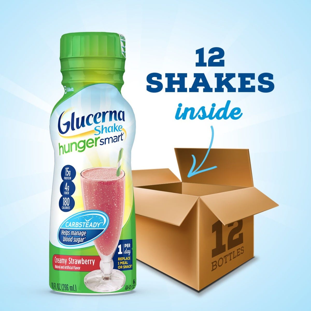 Glucerna Hunger Smart Shake Creamy Strawberry 10 Fl Oz Bottle