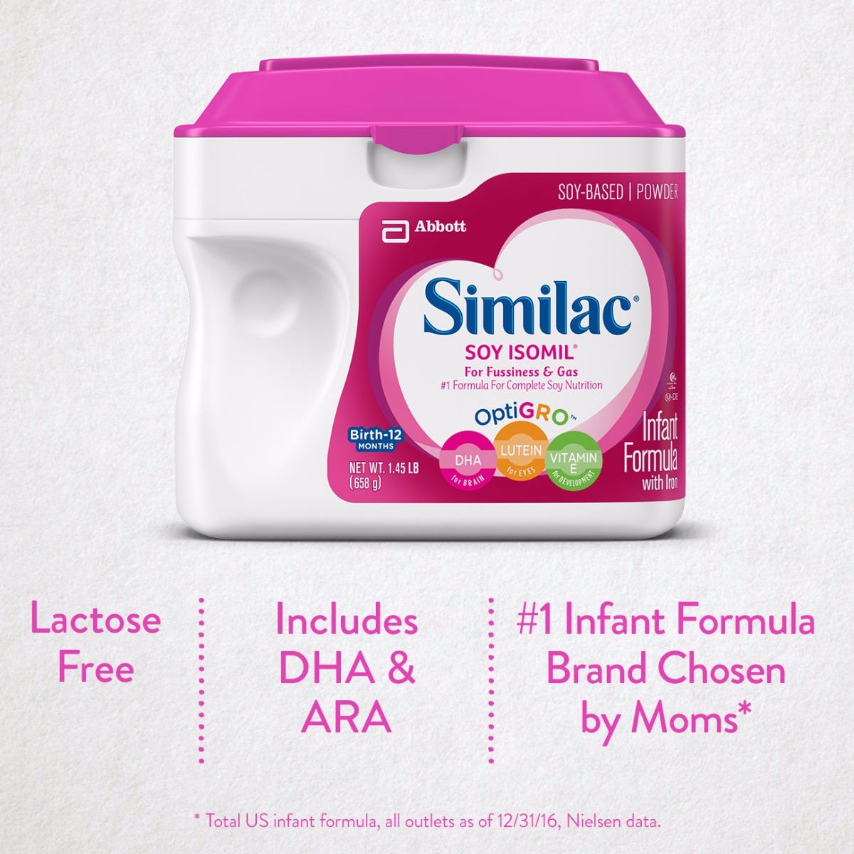 Similac Soy Isomil Infant Formula / Powder / 1.45 lb container / Case of 6