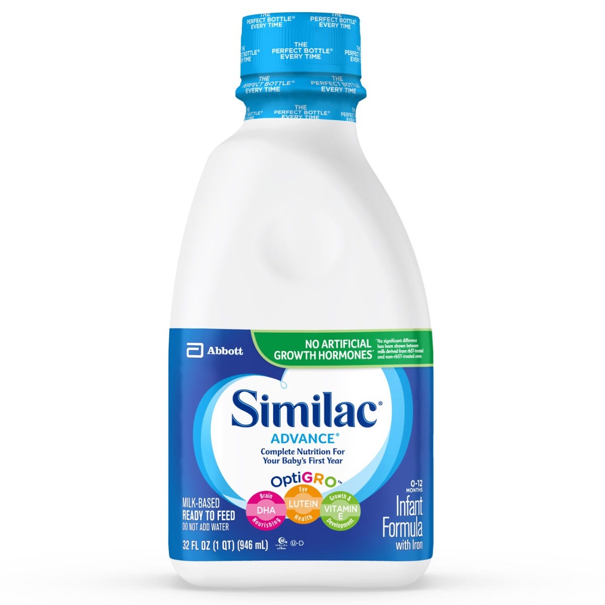 Similac Advance Infant Formula Ready-to-Feed / 1 QT bottle / Case of 6