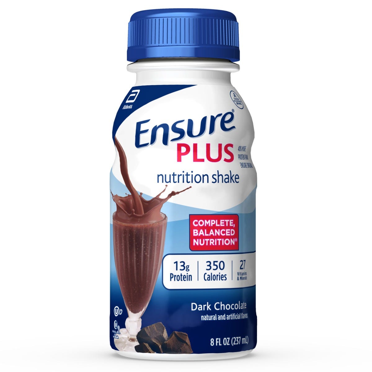 Ensure Plus Nutrition Shake Dark Chocolate 8 Fl Oz Bottle Case Of 24 1176