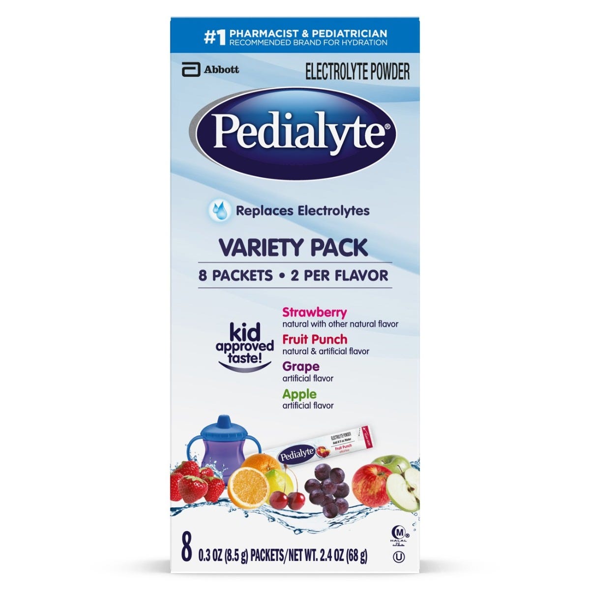 Pedialyte Powder Packs Variety Of Flavors 8 5g Stickpacks 8 Pack 56090p8