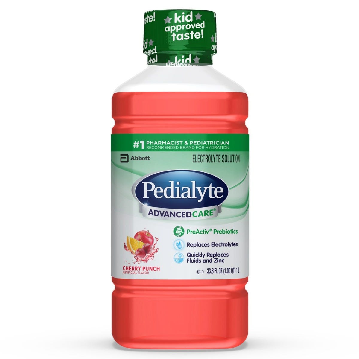 Pedialyte AdvancedCare / Cherry Punch / 1 L bottle / Case of 8
