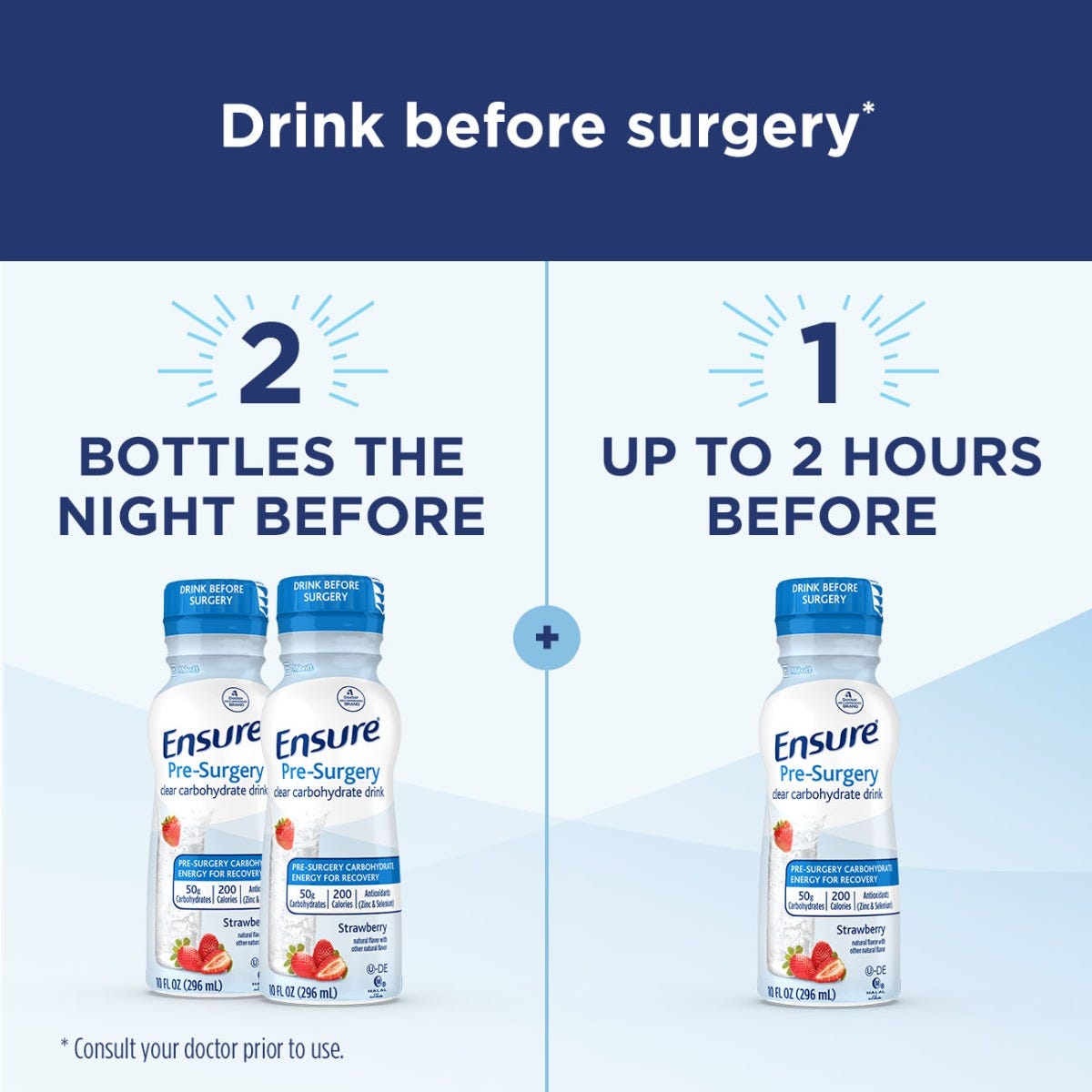 Ensure Pre-Surgery Clear Nutrition Drink / 10 fl oz bottle / Case of 4