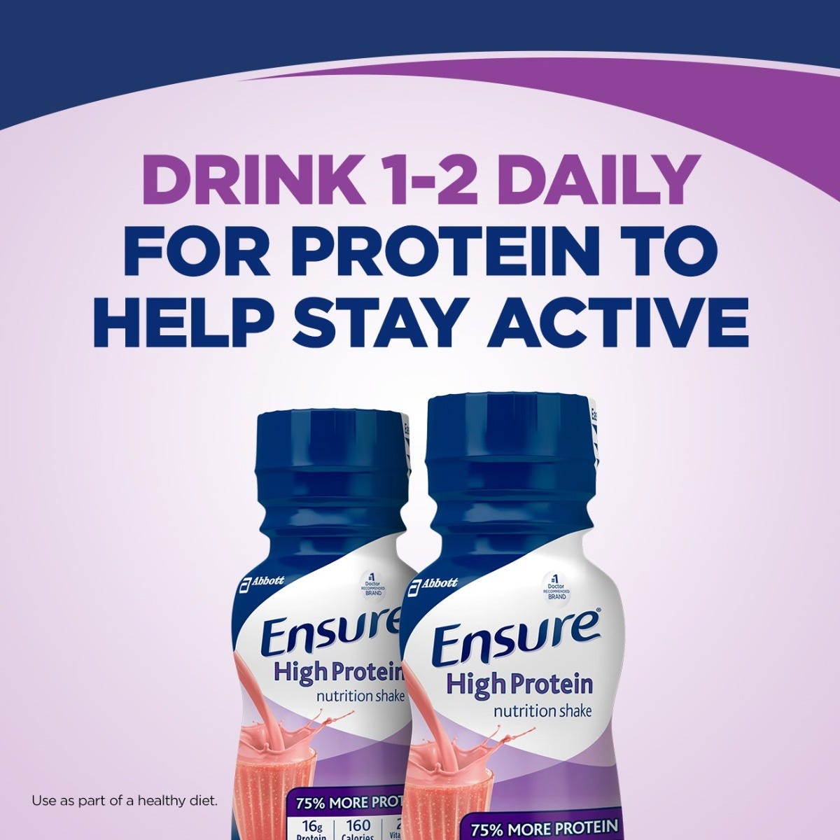 Ensure High Protein Strawberry Nutrition Shake / 8 fl oz bottle / Case