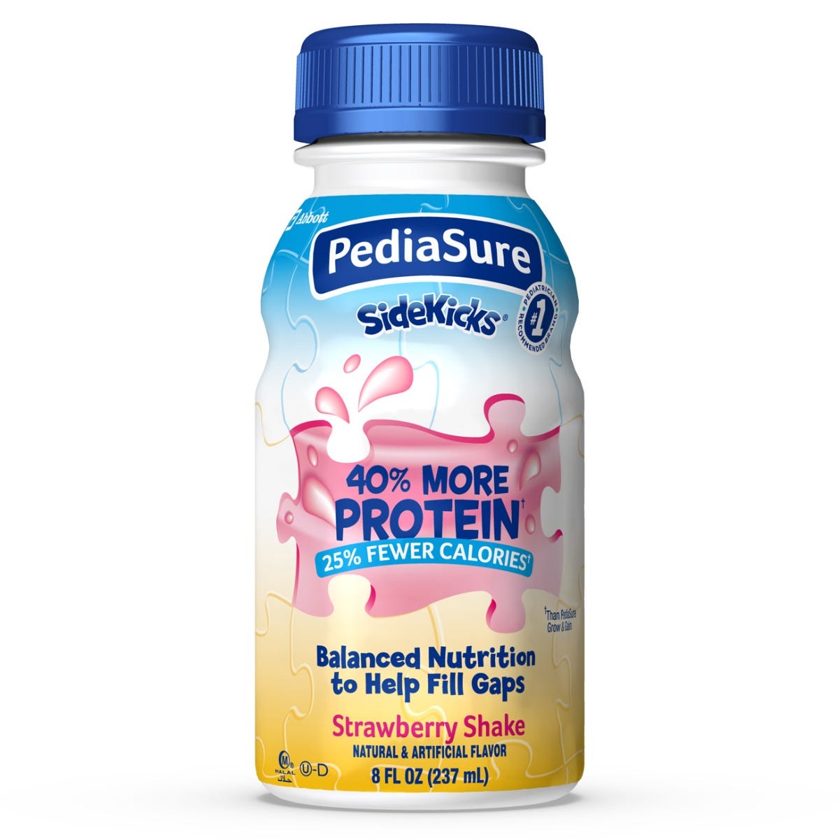 PediaSure SideKicks Shake / Strawberry / 8 fl oz bottle / Case of 24