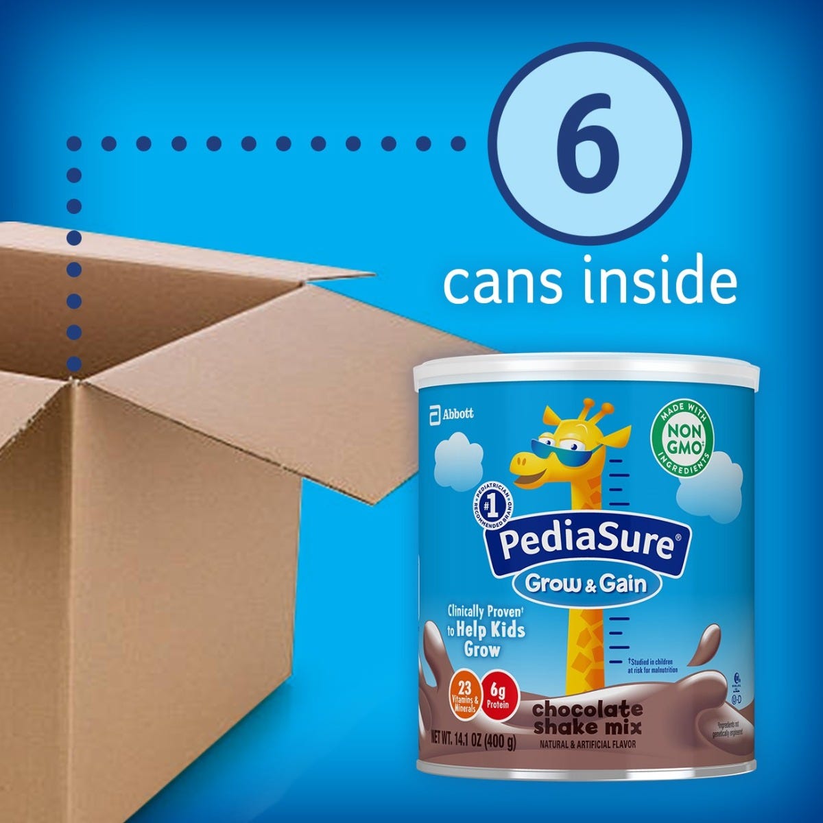 PediaSure Grow & Gain Shake Mix Powder / Chocolate / 14.1 oz can