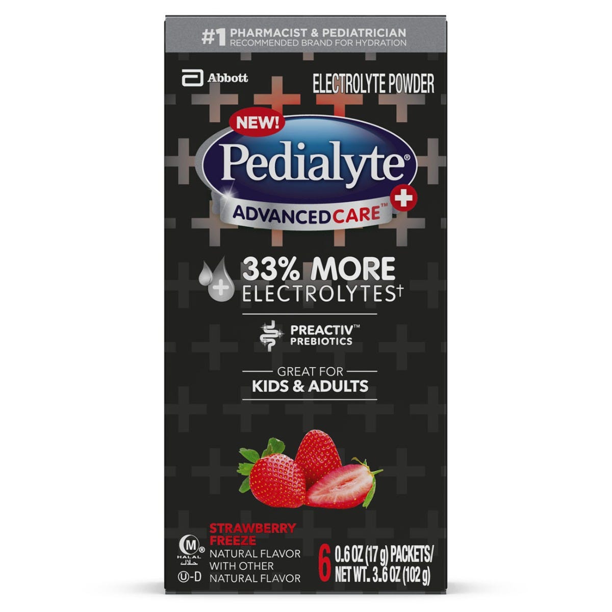 Pedialyte AdvancedCare Plus Powder Packs / Strawberry Freeze / 17g