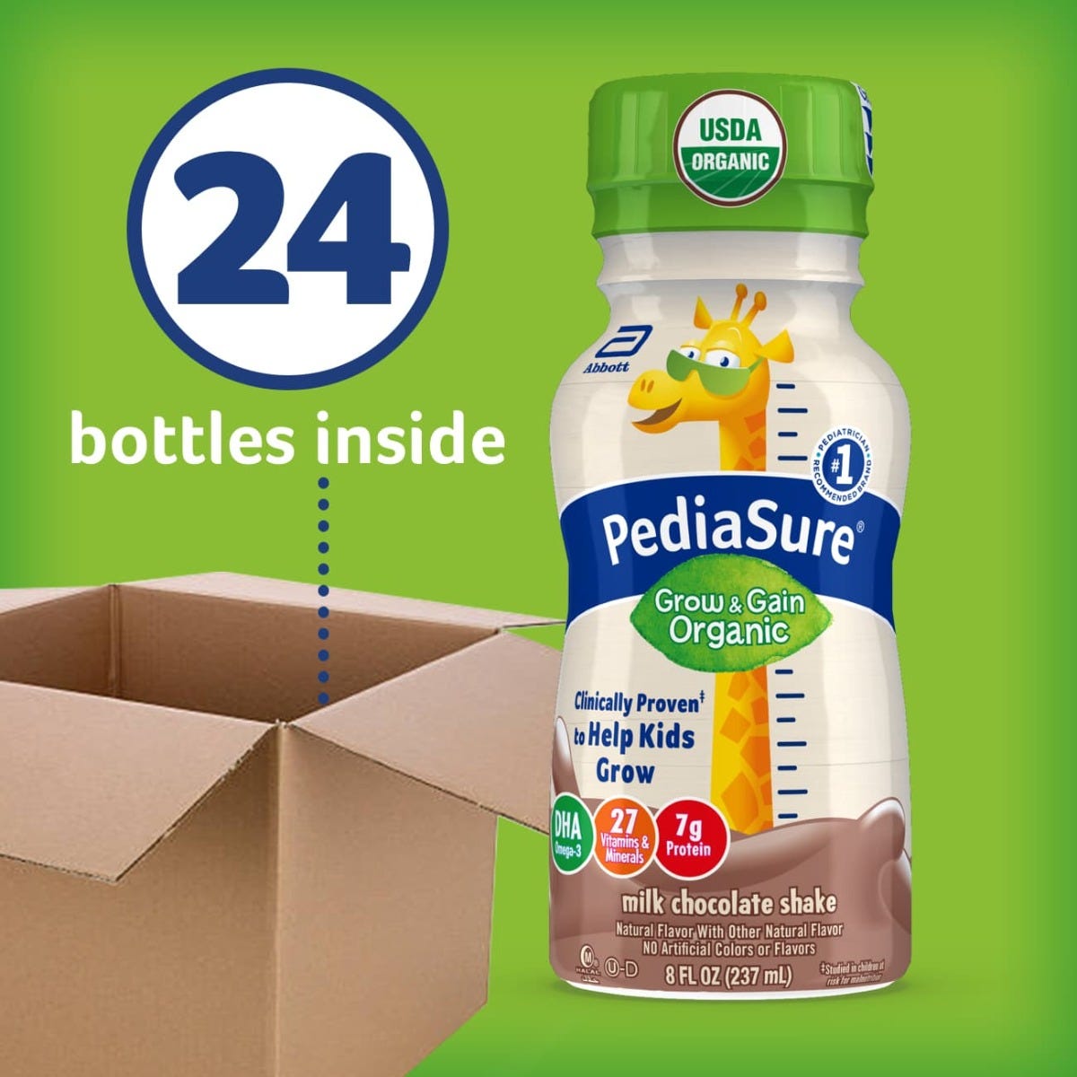 PediaSure Grow &amp; Gain Organic Shake / Milk Chocolate / 8