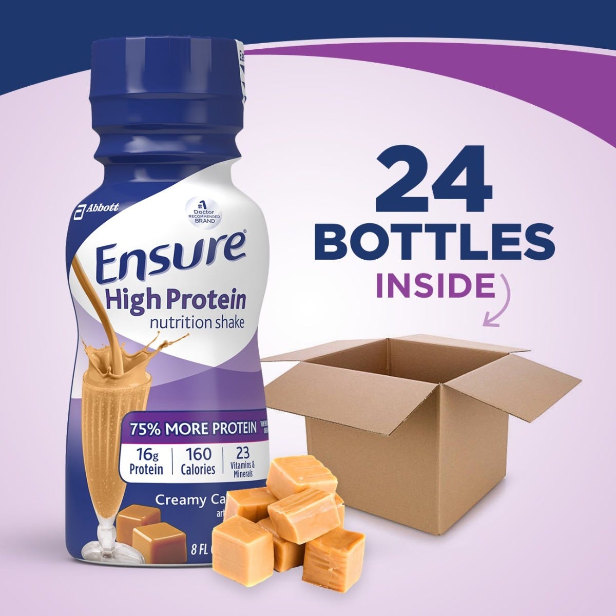 Ensure High Protein Nutrition Shake / Creamy Caramel / 8 fl oz bottle